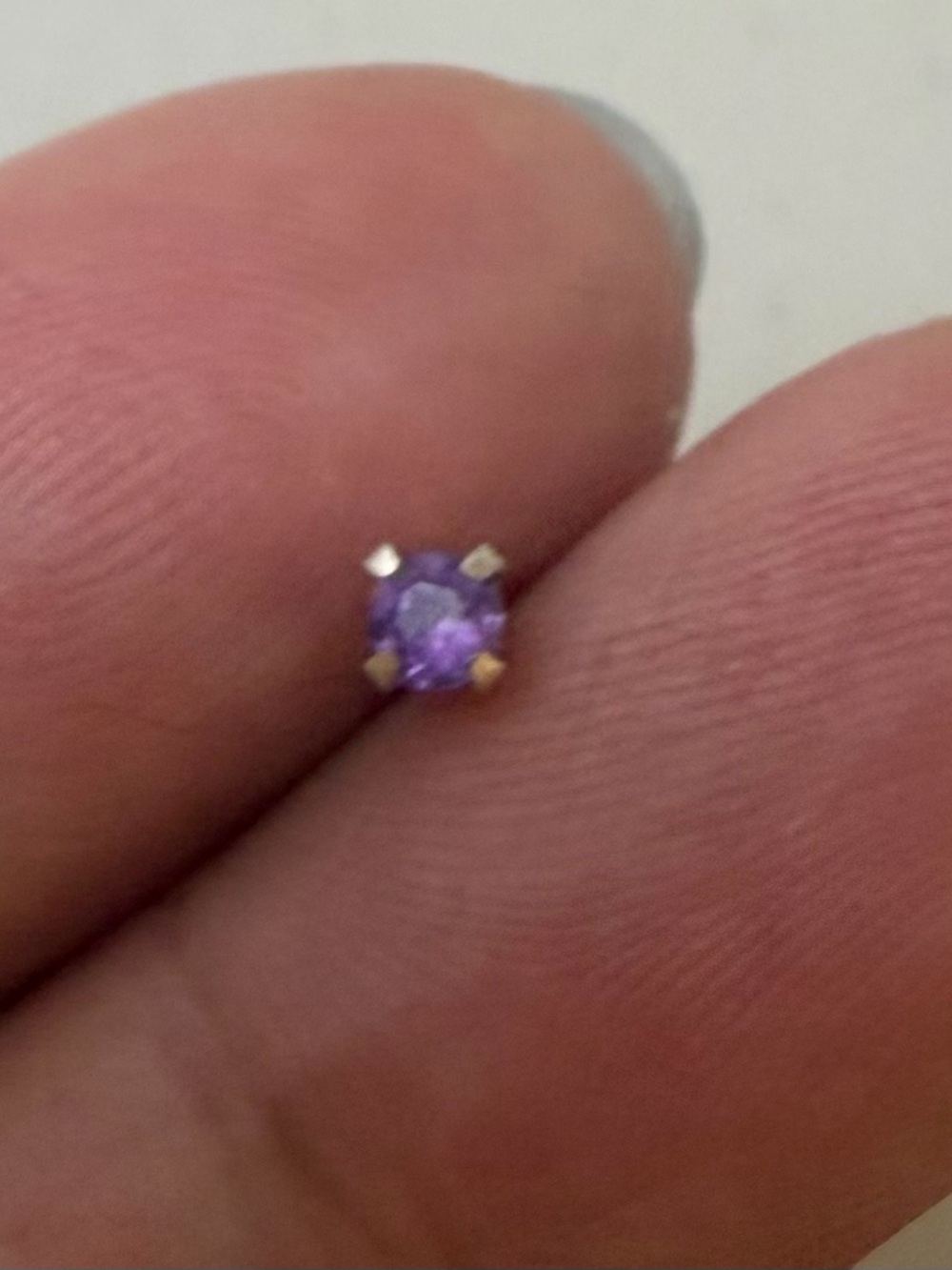 14K Round Single Amethyst Stud Earring - Classic Solitaire